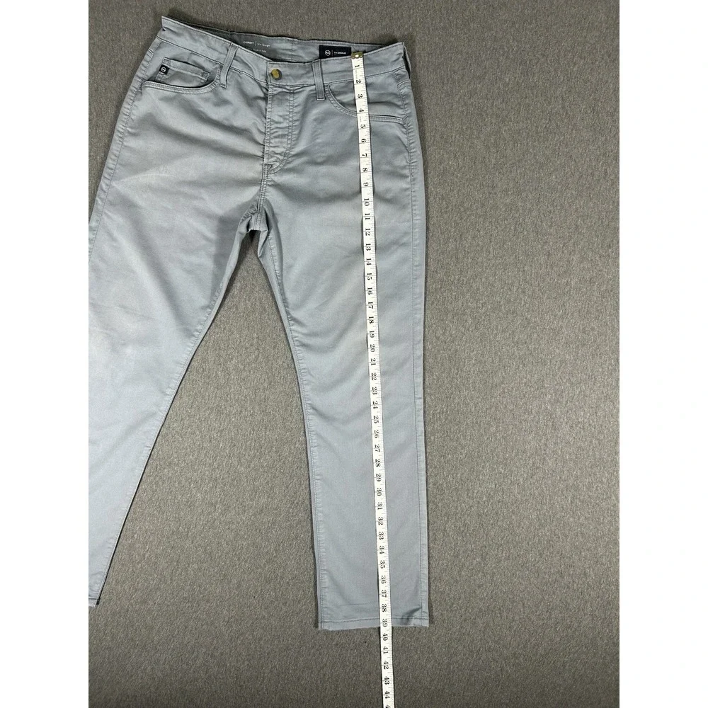AG Adriano Goldschmied Everett Slim Straight Pants Mens 32x32 Gray Chino Italy
